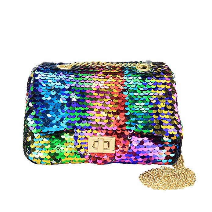 Sparkly Glitter Toddler Kids Purse for Girls,Quilted Little Girl Purse Party Bag