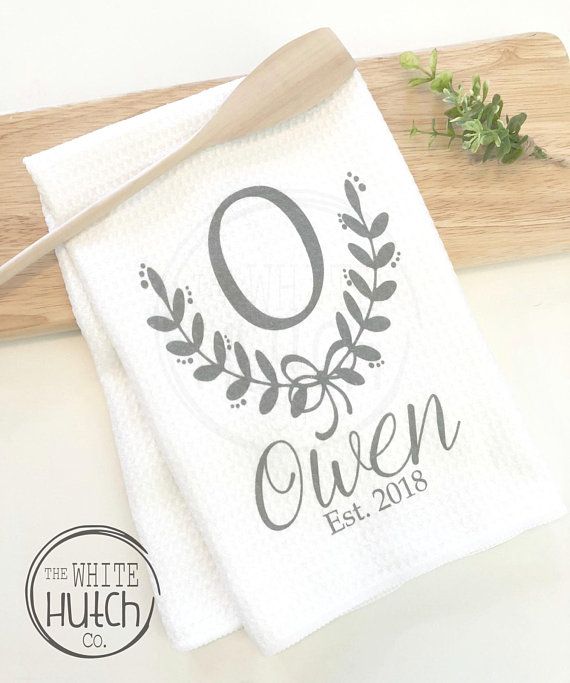 Wedding Gift Anniversary Gift Personalized Monogram Decorative Kitchen Towel