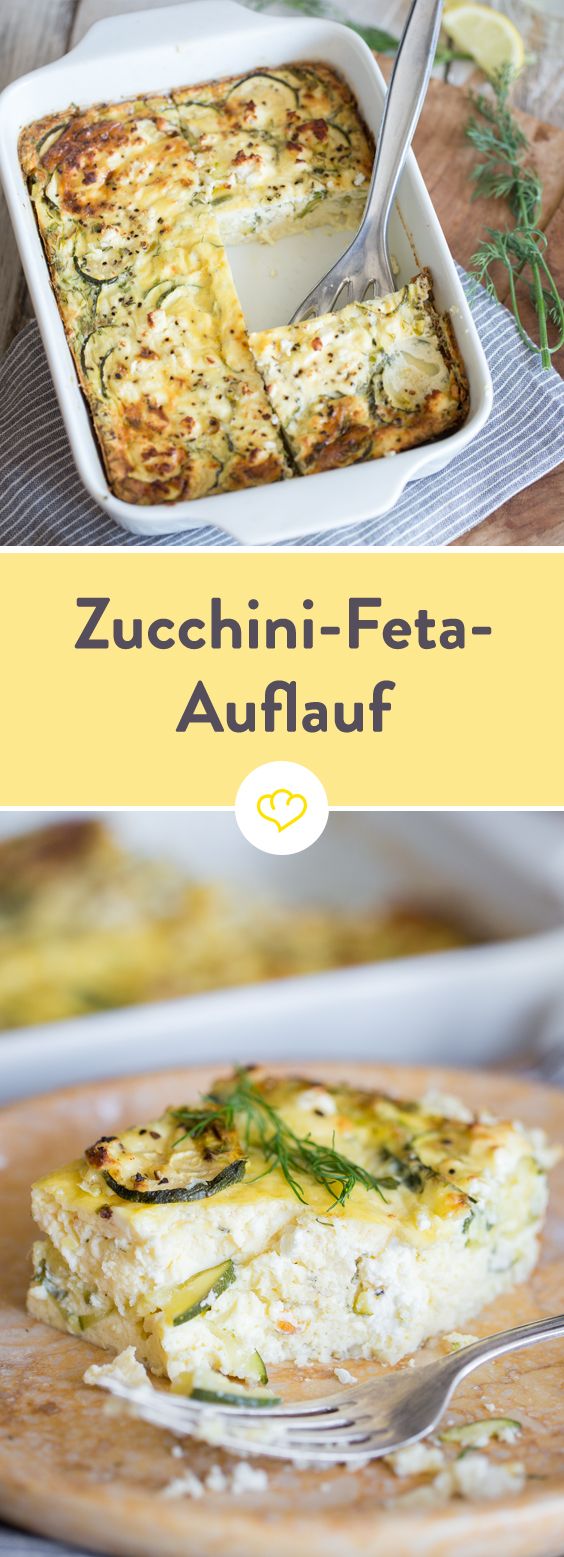 Zucchini und frische Kräuter verbinden sich mit Ei und Feta zu einem fluffigen ...