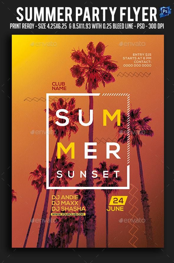 summer party flyer envato flyer flyertemplate summer event flyers
