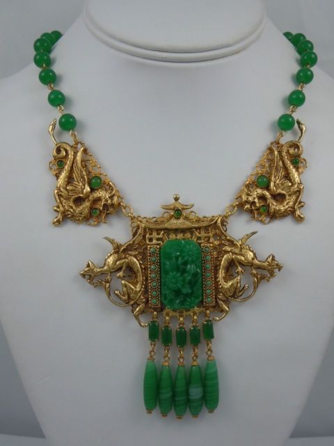 Gorgeous runway masterpiece jewelry. Vintage Sonia Rykiel Bijoux rare golden flower charm art statement necklace and dangling earring set