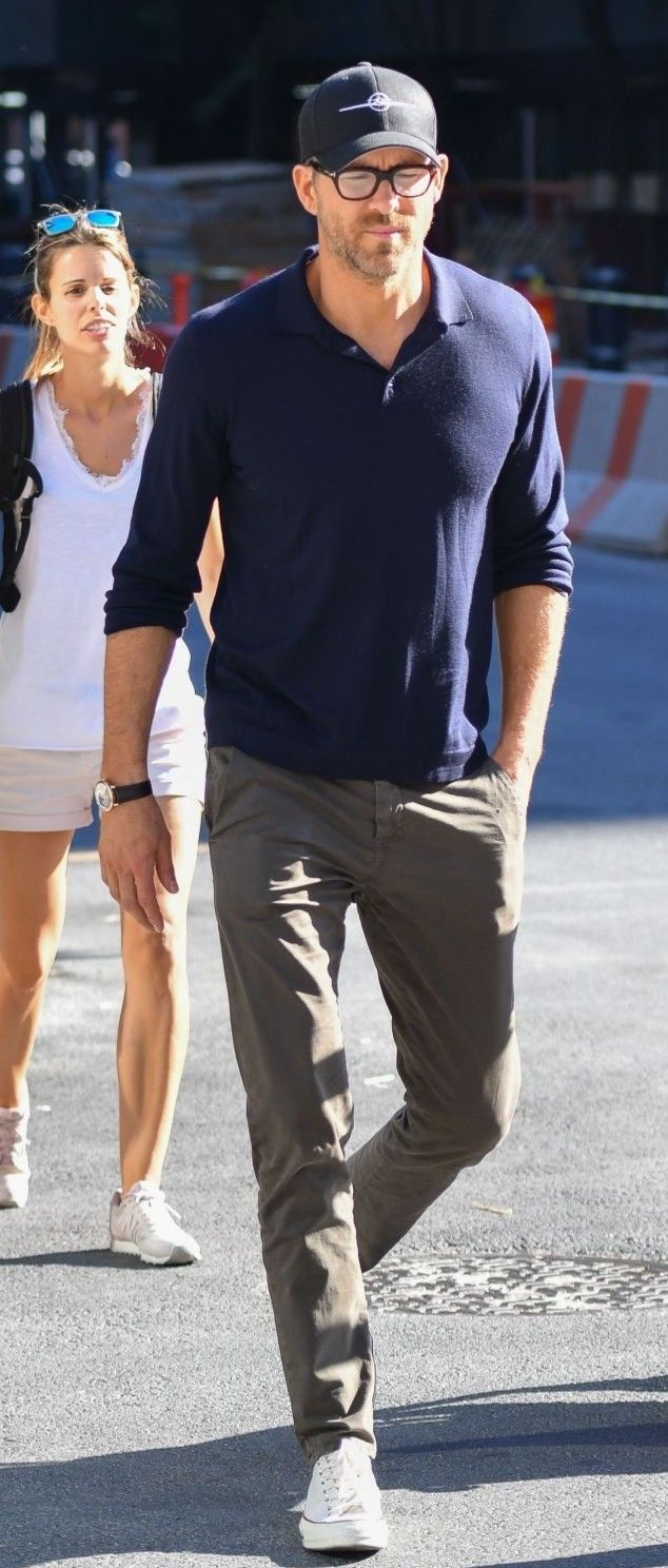 Charcoal Chinos With Navy Knitted Polo White Converse Sneakers Black Aviation Gin Cap And Black Cas White Converse Outfit Men Mens Fashion White Mens Outfits