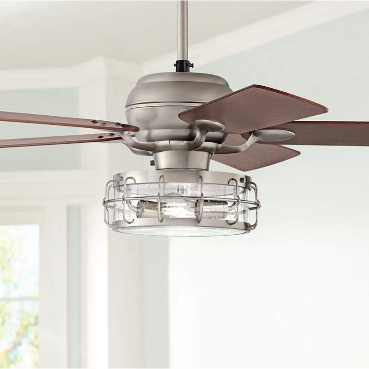 52 Casa Optima Teak Blades Seedy Glass Led Ceiling Fan 73a10 Lamps Plus With Light Led Ceiling Fan, Lamps Plus Ceiling Fan Light Kit
