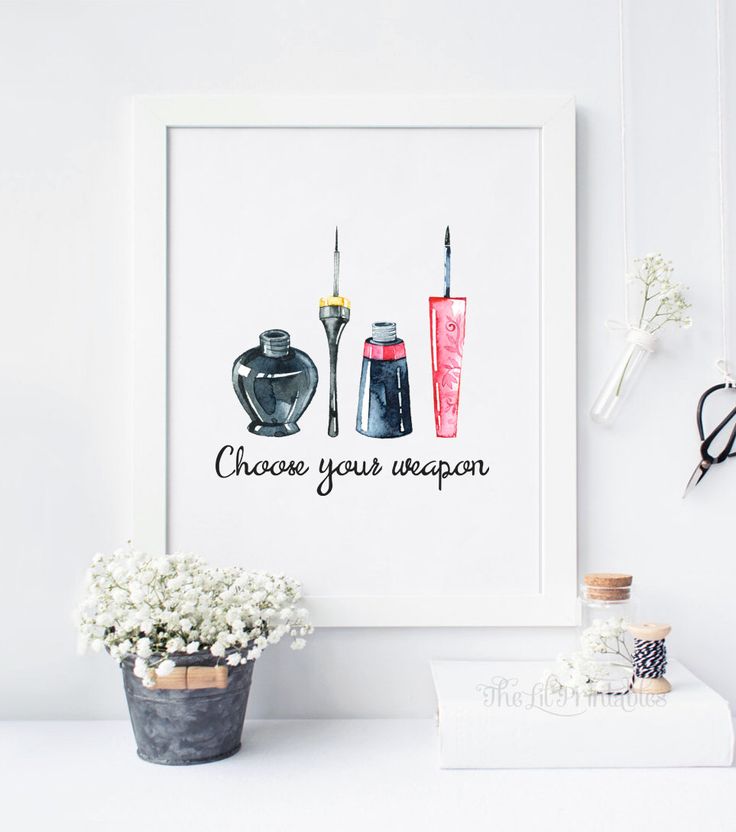 19 Best Makeup Room Orcoolthings Images On Pinterest Bedroom Makeup Printable Beauty Room Decor Wall Art Eyeliner Choose Your Weapon Quote