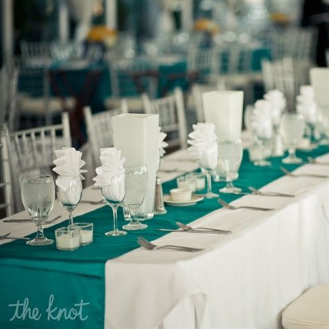 Navy Instead Of Teal Cute Table Runner Idea For Head Decor Navy Instead Of Teal Cute Table Runner Idea For Head Decor Pinterest Wedding Decorations And Reception