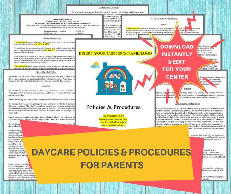 Daycare Parent Handbook Childcare Center Printable Policies And daycare-parent-handbook-childcare-center-printable-policies-and