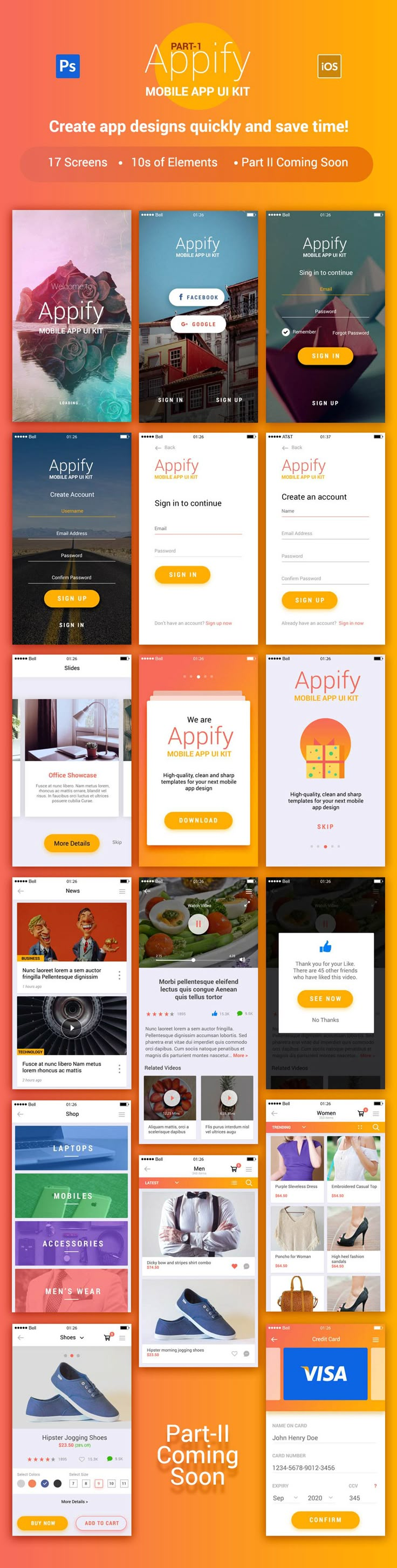 Appify Free Mobile App UI Kit Vol 1