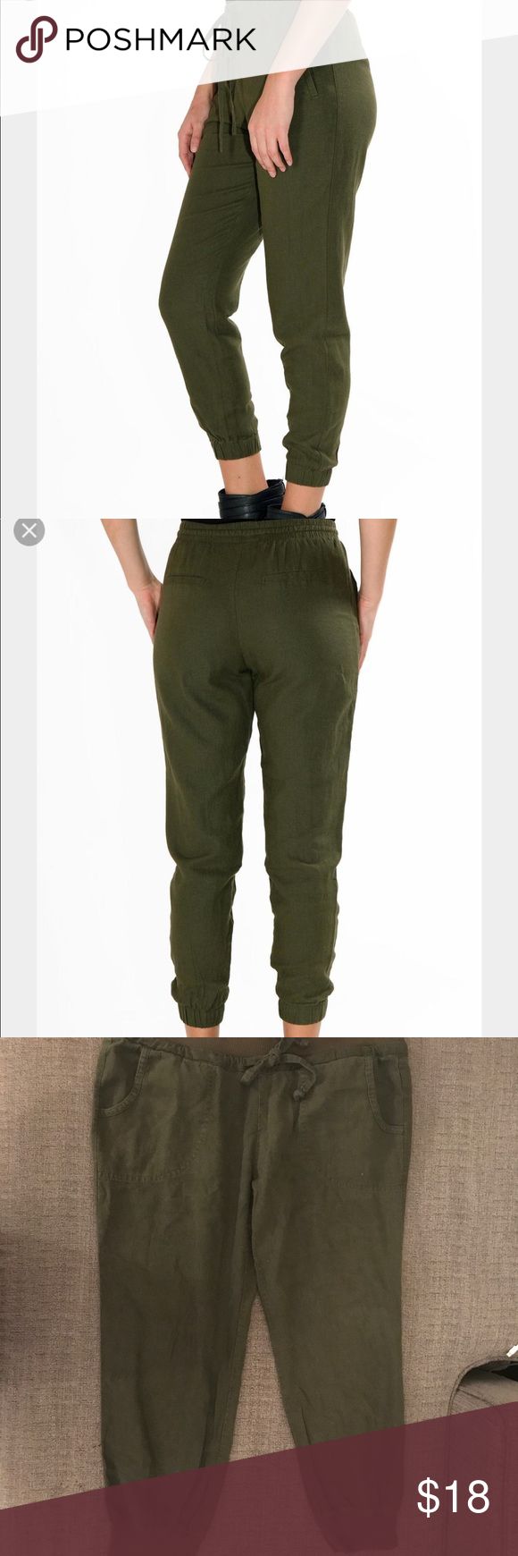 plain army green joggers outfit girls