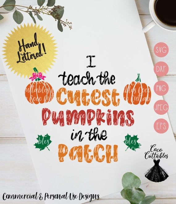 Download I Teach The Cutest Pumpkins in The Patch Svg, Teacher Svg, Teacher Thanksgiving Svg, Teacher ...