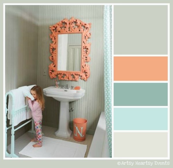 Gray And Green Bathroom Ideas Part - 42: Coral And Light Green - For The Bathroom. Like This For A Basement Bathroom That · Ideas For BathroomsGray ...
