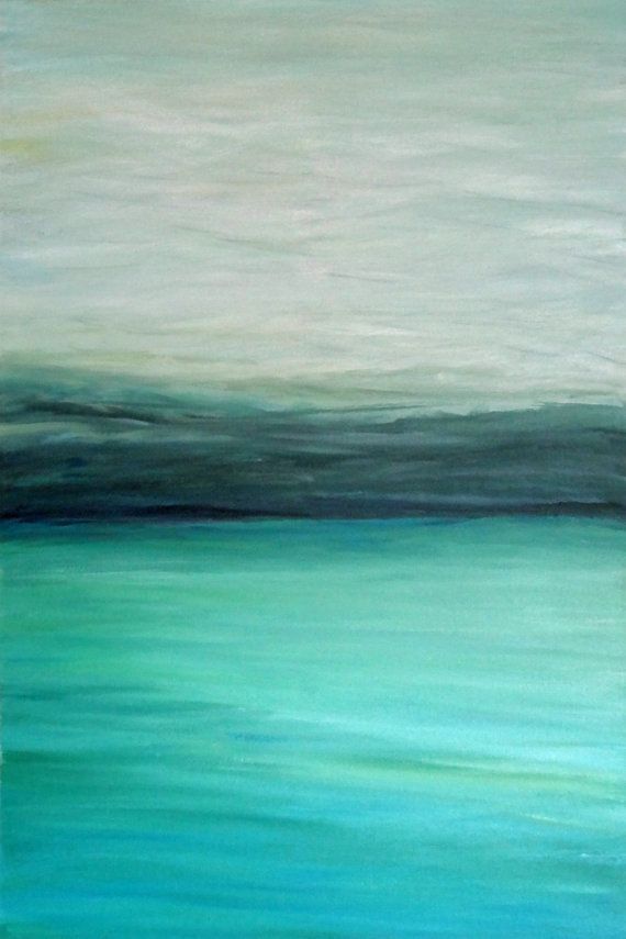 Abstract Modern Turquoise Teal Blue Green Gray Black Ocean Seascape Abstract Modern Turquoise Teal Blue Green Gray Black Ocean Seascape Acrylic Painting Art Print Me Be Artsy