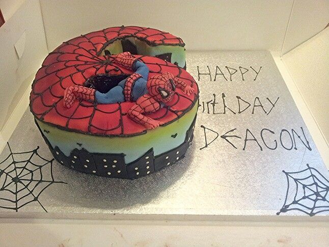 Number Spiderman Cake Number Spiderman Cake