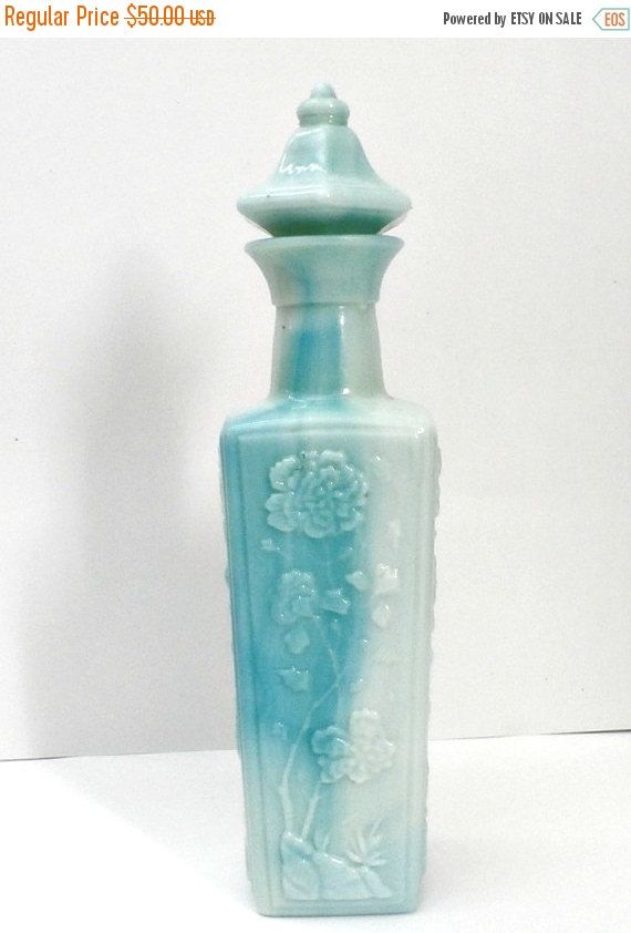 Asian Glass Decanter Dark Blue Asian Glass Decanter Dark Blue