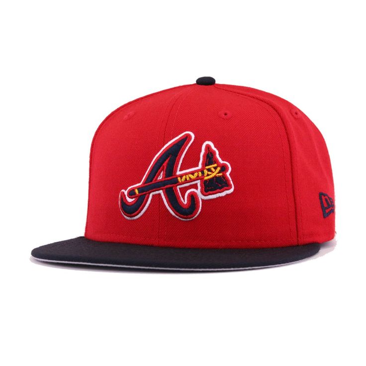 Atlanta Braves Scarlet Navy Tomahawk New Era 59fifty Fitted In 2021 Atlanta Braves Atlanta Braves Hat Braves Game Outfit