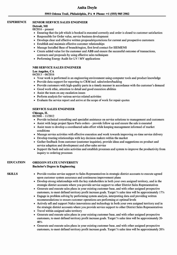 23 Sales Engineer Resume Examples in 2020 (With images