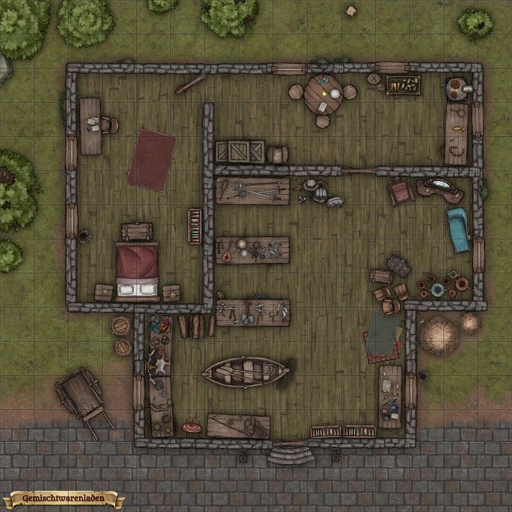 Reddit - dndmaps - General goods store (15x15) in 2021 | Dungeon maps