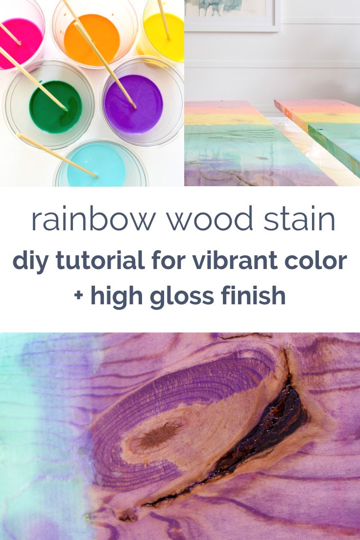 Kid's Closet Playroom Makeover: How To Stain Wood In Rainbow Colors - T