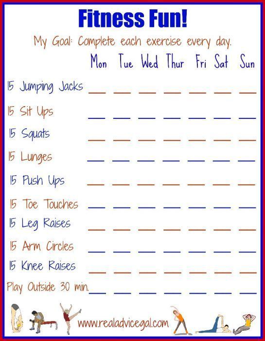 free fun fitness printable that you can use as guide for weight loss goals chart