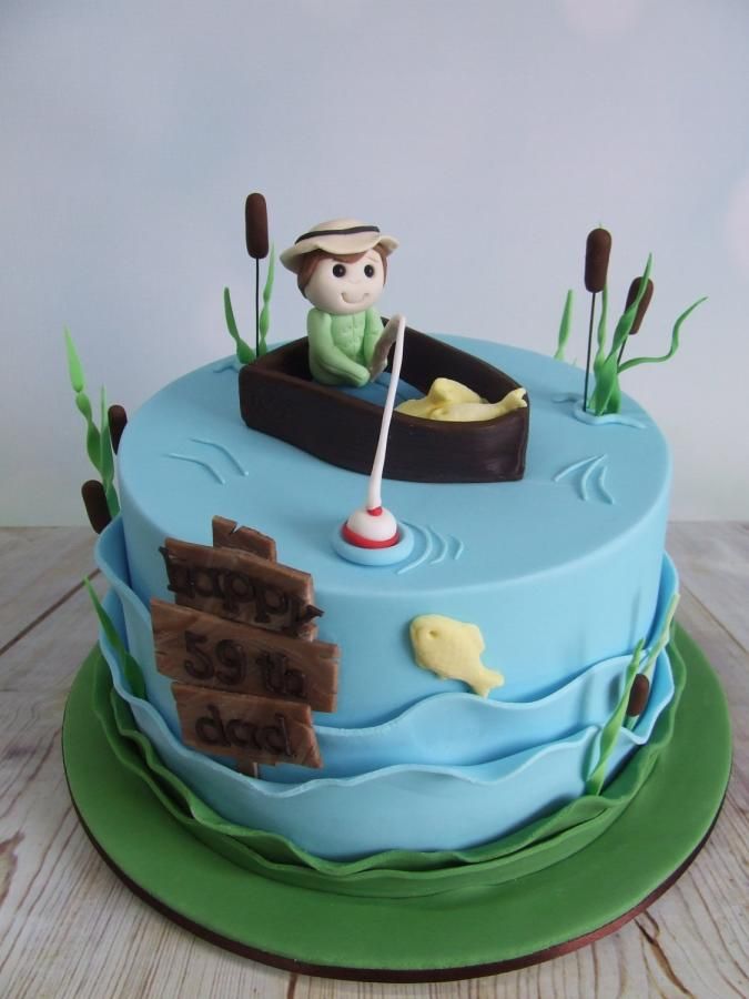 Fisherman cake  Fish cake birthday, Fisherman cake, Boat cake