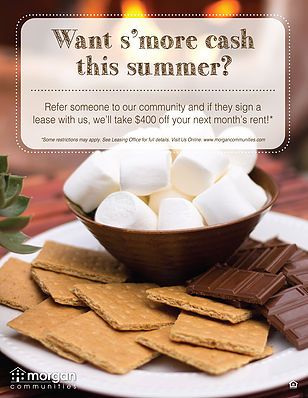 summer resident referral flyer apartment marketing appreciation flyer