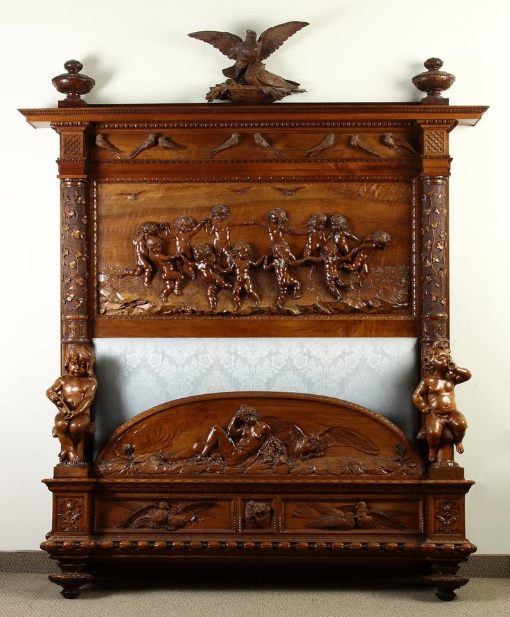 282 Best Antiques Images On Pinterest Antique Furniture, Victorian Luigi Frullini (Florence, 1839-1897) Monumental Victorian Masterfully Carved Walnut Bed | · Antique Bedroom FurnitureAntique ... - 282 Best Antiques Images On Pinterest Antique Furniture, Victorian