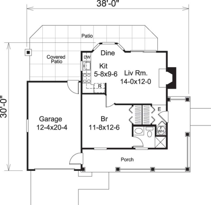 House Plan 563300152 Country Plan 480 Square Feet, 1