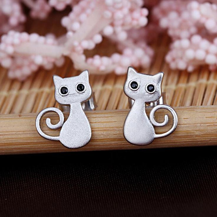 Cat Lover Gift Cat Stud Earrings Stud Earrings Cat Lover Wood Studs Wood Earrings Cat Jewelry Cat Earrings