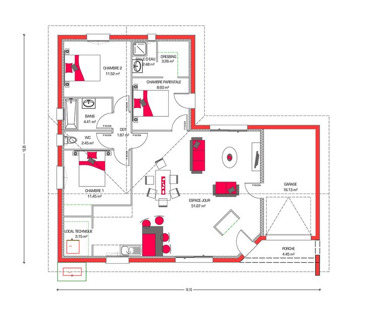 Soumaya Nahali (soumaya_nahali) on Pinterest - plan de maison 120m2 plain pied Soumaya Nahali (soumaya_nahali) on Pinterest - plan de maison 120m2 plain pied