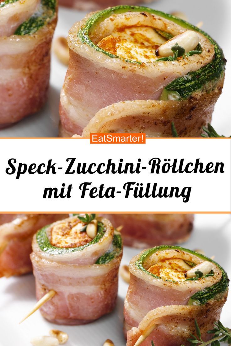 Speck-Zucchini-Röllchen mit Feta-Füllung - smarter - Kalorien: 317 kcal - Zeit...
