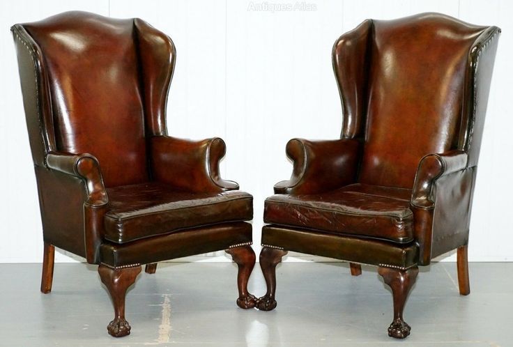 Claw Ball Wingback Cigar Brown Ledersessel Brown Leather Armchair Leather Armchair Armchair