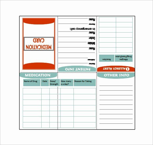8 Medication Wallet Card Template Word Free Graphic Design Templates