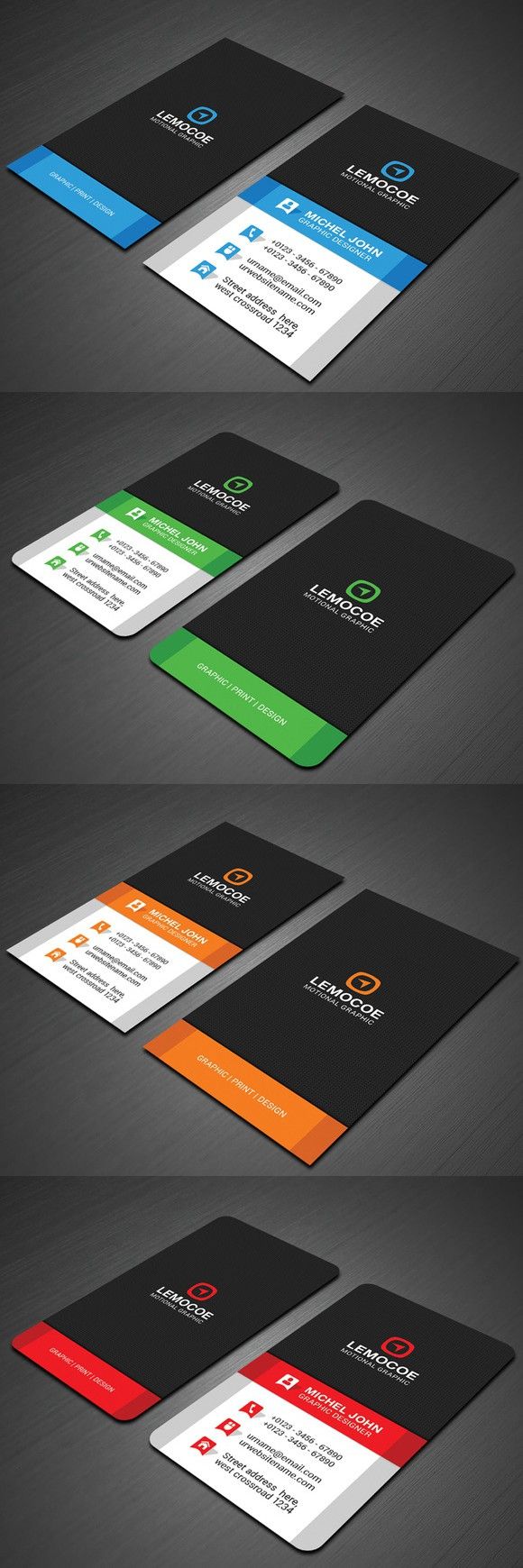 vertical business card template