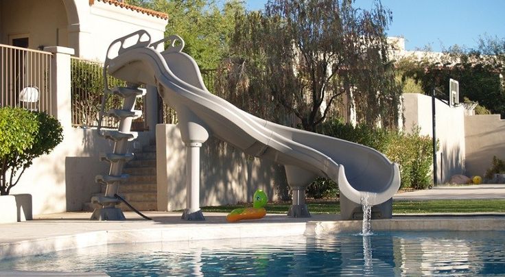 Adding A Water Slide To Your Outdoor Swimming Pool Raises The Bar On Amount Of Fun You And Yo Portable Pools Slides Pool Water Slide, Portable Slide For Inground Pool