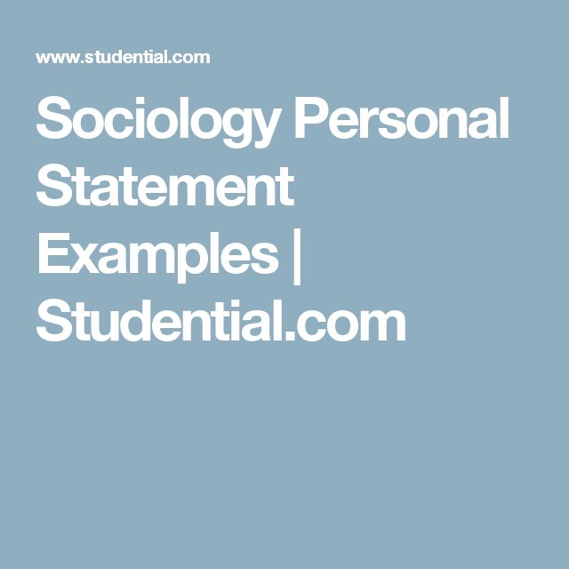 personal statement of master of sociology