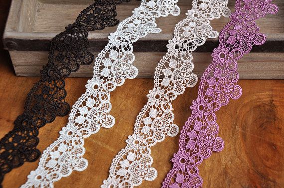 Beautiful Colorful 4.5CM 10 Yards DIY Clothing Retro Embroidered Lace Trim Ribbon DIY Craft Sewing Black