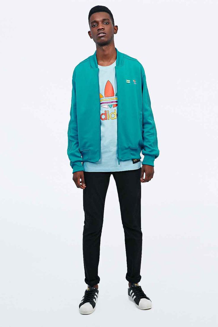 adidas Originals X Pharrell Supercolor Track Jacket in Turquoise
