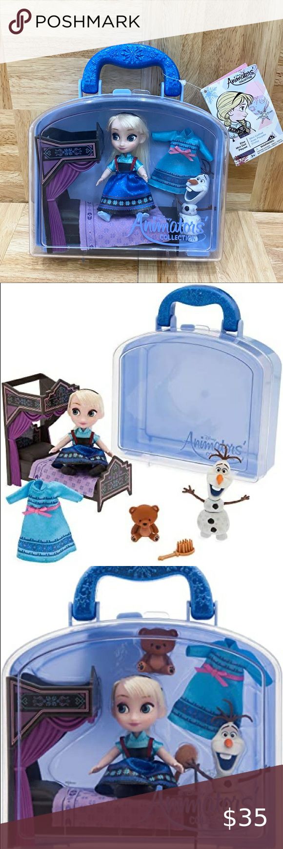 Disney Animators Collection Elsa Frozen Mini Doll Play Set With Case In 2022 Disney Animators