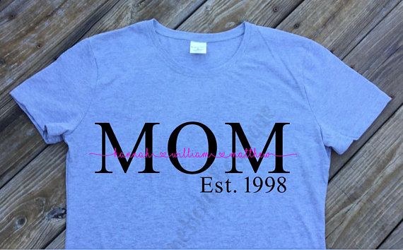 Rose Gold Print T-Shirt Personalised Mummy Est. Funny Mother/'s Day Year