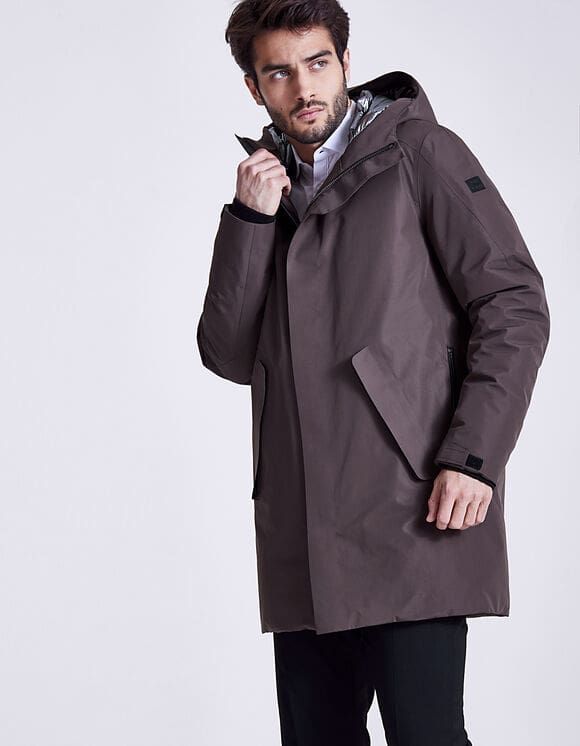 Parka longue marron waterproof IKKS Men Manteau Homme IKKS Manteau, parka, blouson Homme IKKS | Mode IKKS MEN