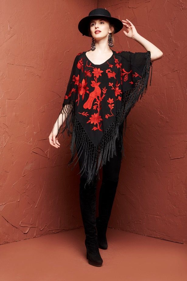 ROJA~ Embroidered /"FIESTA COAT/" With Fringe Sleeves