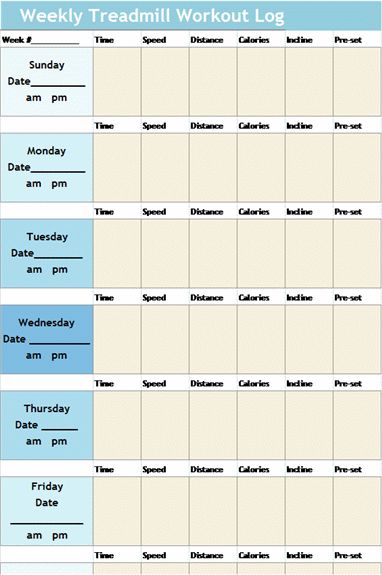 treadmill workout log workout log treadmill workout weight loss templates