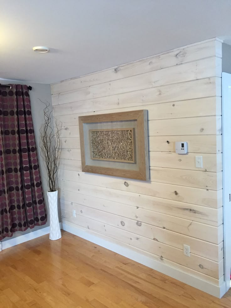 Accent Wall Made With Shiplap Pine And A Whitewash Finish Accent Wall Made With Shiplap Pine And A Whitewash Finish
