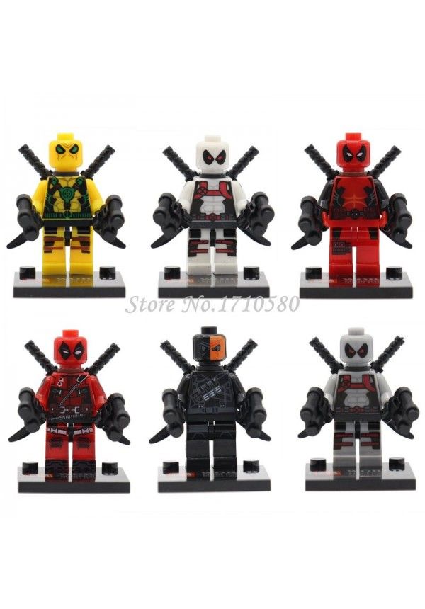 ml148 super heroes deadpool minifiguras armado x men 6 unidslote lego compatible