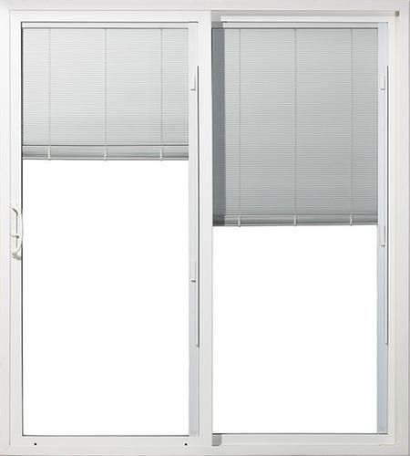 Jeld Wen White Vinyl 6 Ft Sld Patio Door Blinds In Glass Right At Menards Sliding Doors Sliding Patio Doors Vinyl, Menards Sliding Glass Doors