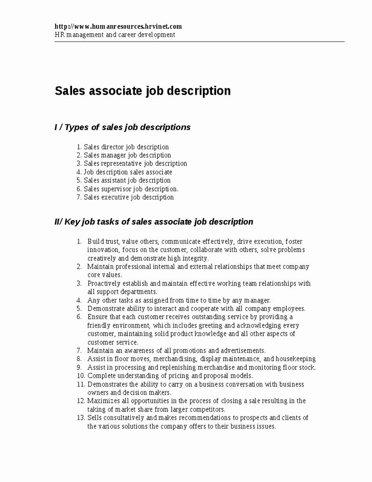 sales representative resume description beautiful sales job description for sales assistant