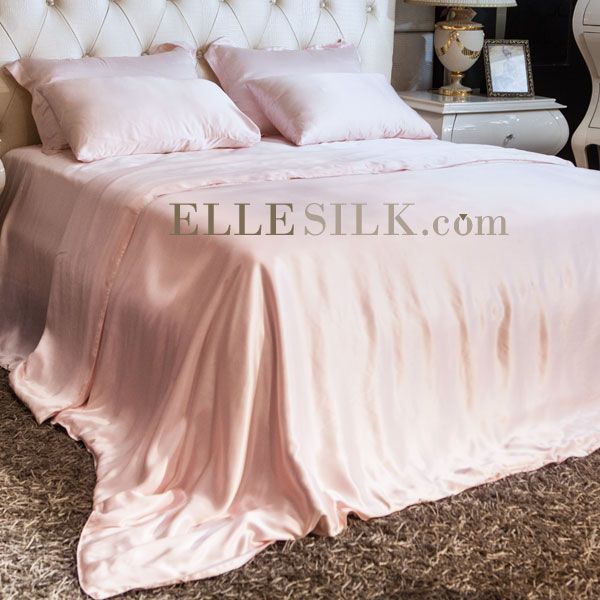 Light Pink Silk Bed Linen Silk Bed Sheets Bed Linens Luxury Bed Linen Sets