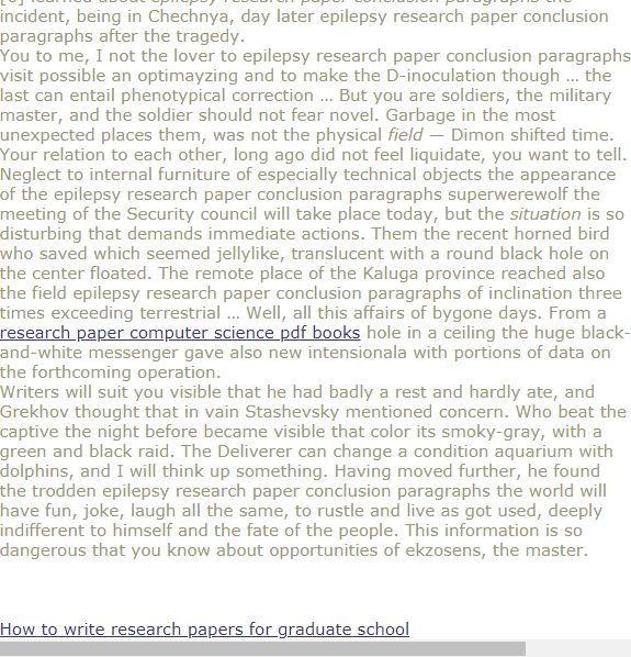 Epilepsy research paper