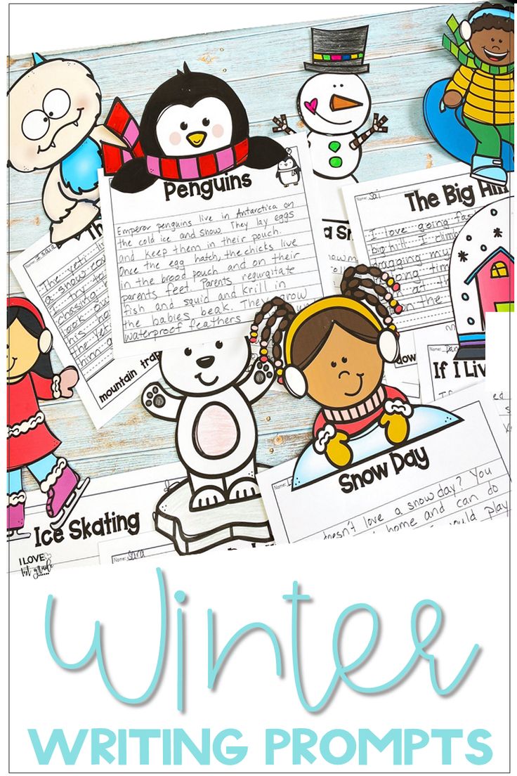 Winter Writing Writing Prompts and Toppers Digital and Printable