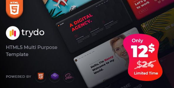 Trydo Creative Agency And Portfolio Bootstrap Template Stylelib Themes In 2021 Wordpress Theme Portfolio Wordpress Theme Creative Agency