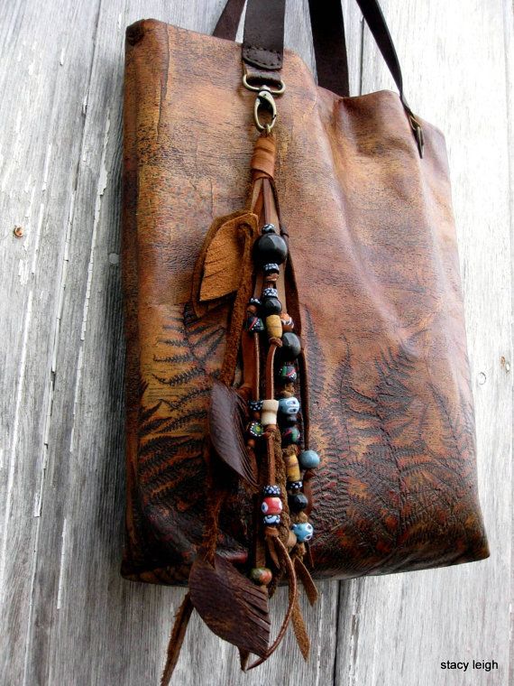 232 Best Bohemian Bags Images On Pinterest Boho Reserved For Kelly Over Sized Leather Clutch In Woodland With Embossed Ferns By Stacy Leigh